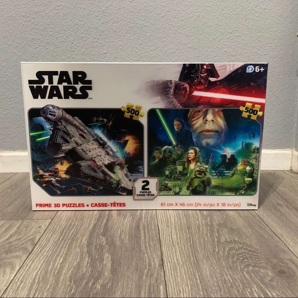 Star‎ Wars Puzzles, Disney, 500pc each, Prime 3D Lenticular Puzzles(2) - NEW!!